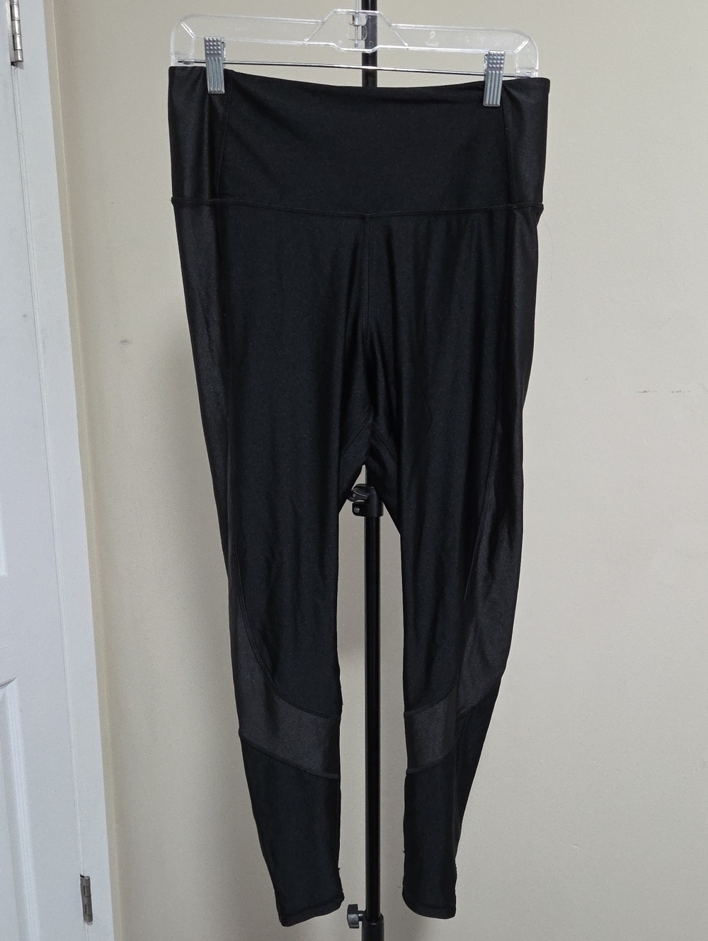 Reebok Plus Size Black Mesh-Panel Active Leggings